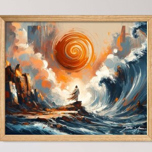 明るい朝の星 - 教会や祝日のための救世主イエス・キリストの贈り物である風景画の水平方向の素晴らしいモダンなミニマリスト絵画