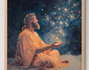 Pure Wonder - Night Starry Interesting Different Amazing Awesome Jesus Christ Master Prints and Holy Pieces Giftability Happy Wonderful Art