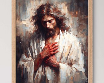 Complete Sacrifice - Holy Depiction Atonement of Jesus Christ Suffering for Our Sins with Love Painting Art Prints Inspiring Sacred Imagery