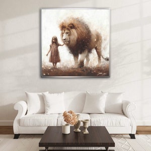 Her Majesty - Thoughtful Faith Lion Little Girl Digital Interesting and New Different Art For Christian Girls Jesus Christ Beautiful Magic image 3