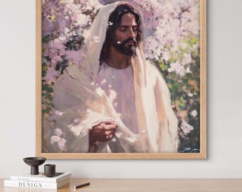 Sweet Spring - Pink Colorful Cherry Blossoms Jesus Christ Prints and Christian Artwork Pictures Photos Images Drawings of Christ Hope Faiths