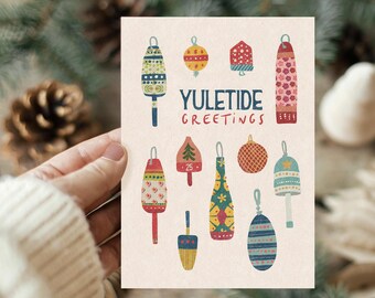 Lobster Buoy Christmas Cards: Hand-Lettered Seaside Holiday (10 Pack)