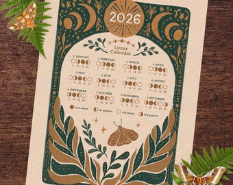 Calendario di arte popolare magica lunare
