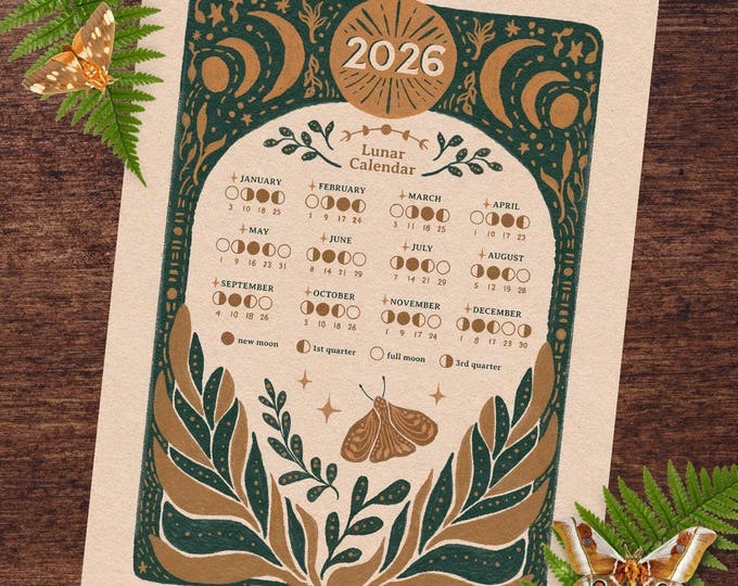 Lunar Moon Magic Folk Art Calendar