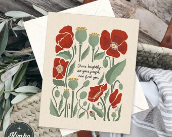 Biglietto di auguri con messaggio positivo "Brilla intensamente" / Biglietto di amicizia ispiratore / Empowerment femminile / Incoraggiamento / Fidanzata