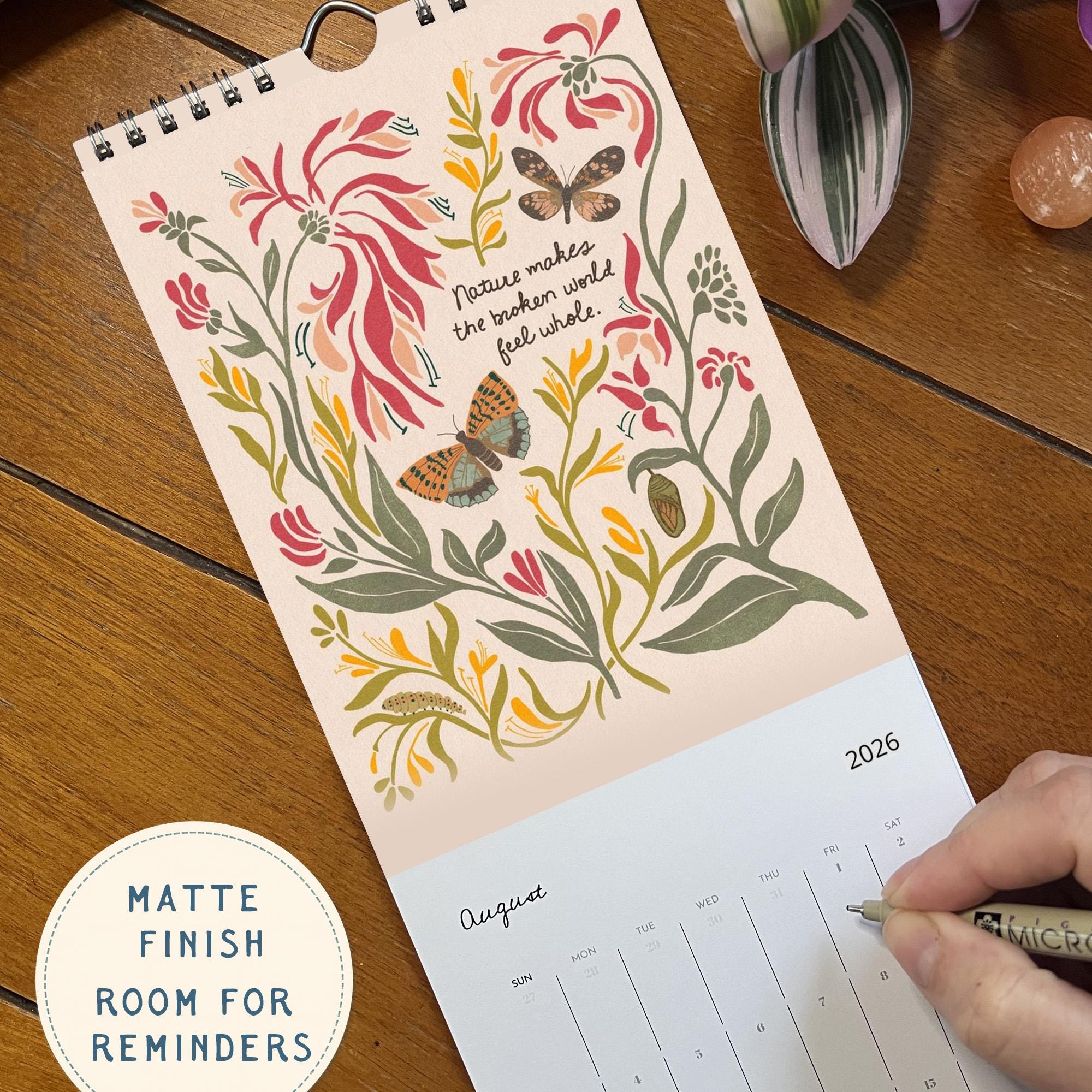 2026 Magical Botanical Yearly Wall Calendar With Inspirational Quotes ...
