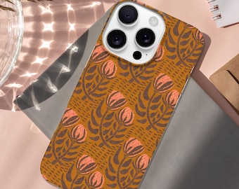 Pink Protea Floral iPhone Case: Slim Magsafe Compatible Design