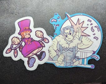 Skullgirls Peacock And Beowulf Glossy Waterproof Sticker (Original Artwork)