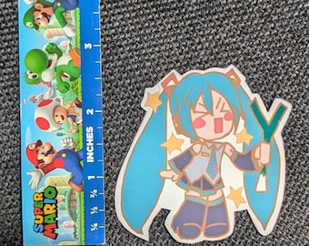 Teal Idol Diva Sticker! Glossy Waterproof Sticker (Original Artwork)
