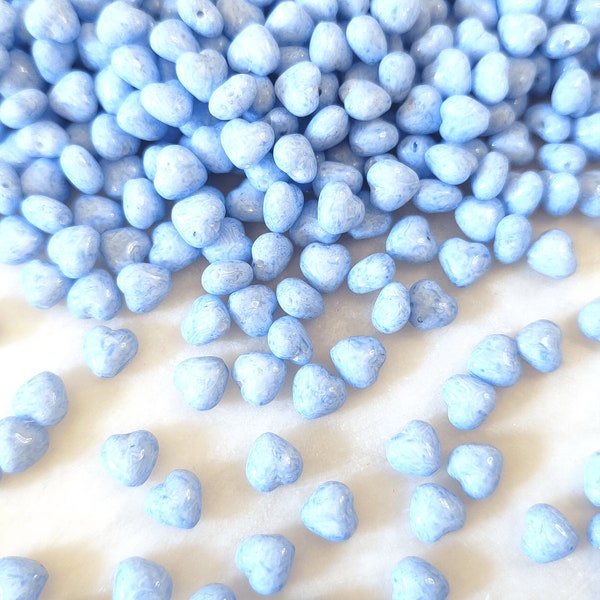 40 ou 120 perles en verre coeur tchèque, minuscules 6 mm bleu clair opaque, perles tchèques qualité supérieure Rutkovsky Réf : 12
