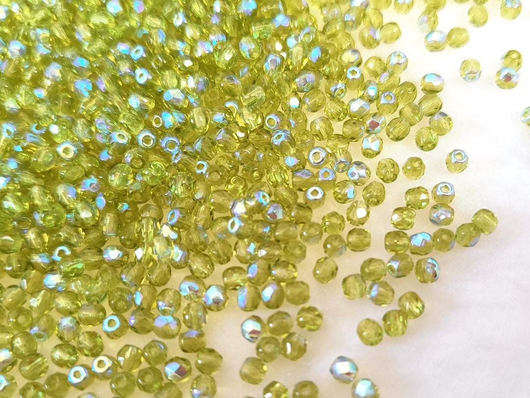 50 or 200 Czech Firepolished Glass Beads, Faceted Round 3mm