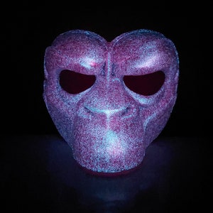 Ape Mask uv blacklight glow worm movie prop party festival burning man rave fashion cosplay costume animal masquerade