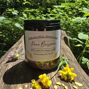 Handmade Beeswax Candle- Eco-Friendly, 8oz Natural Scented Jar Gift