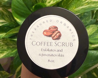 Helt naturlig exfolierande sockerskrubb - Återfuktande och återställande skrubb för bad/dusch, gåva, återanvändbar burk 237 ml kaffe/lavendel