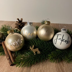 Personalized Christmas balls / Christmas tree baubles made of glass