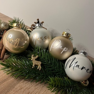 Personalized Christmas balls / Christmas tree baubles made of glass