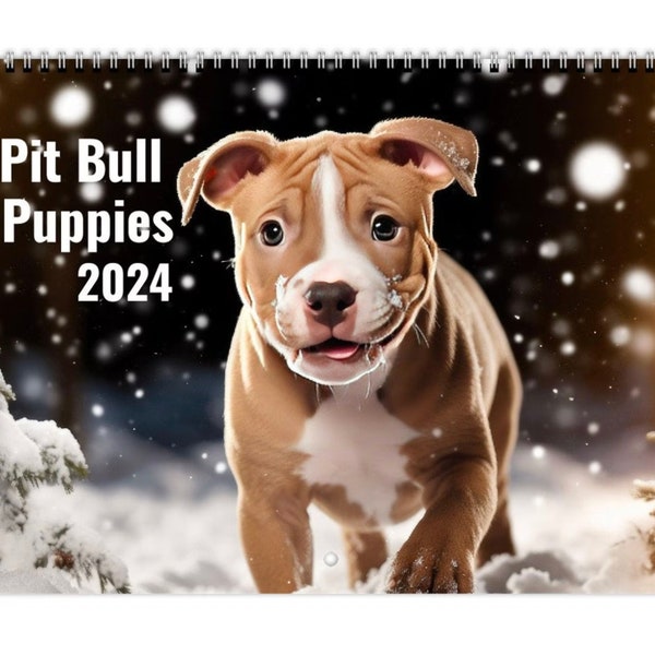 2024 Pit Bull Puppies Calendar - 11" x 8.5" (USA & CAN Only)