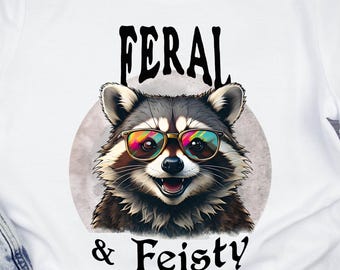 Feral Raccoon PNG Funny Sarcastic Vintage Cute Animal PNG Digital Download Tshirt Art