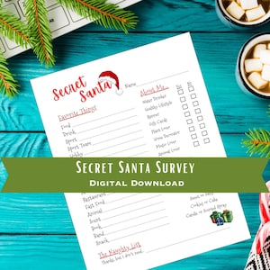 Wichtelübersicht | Blank Wichtelbogen | Weihnachtsgeschenkhelfer | Digitaler Download