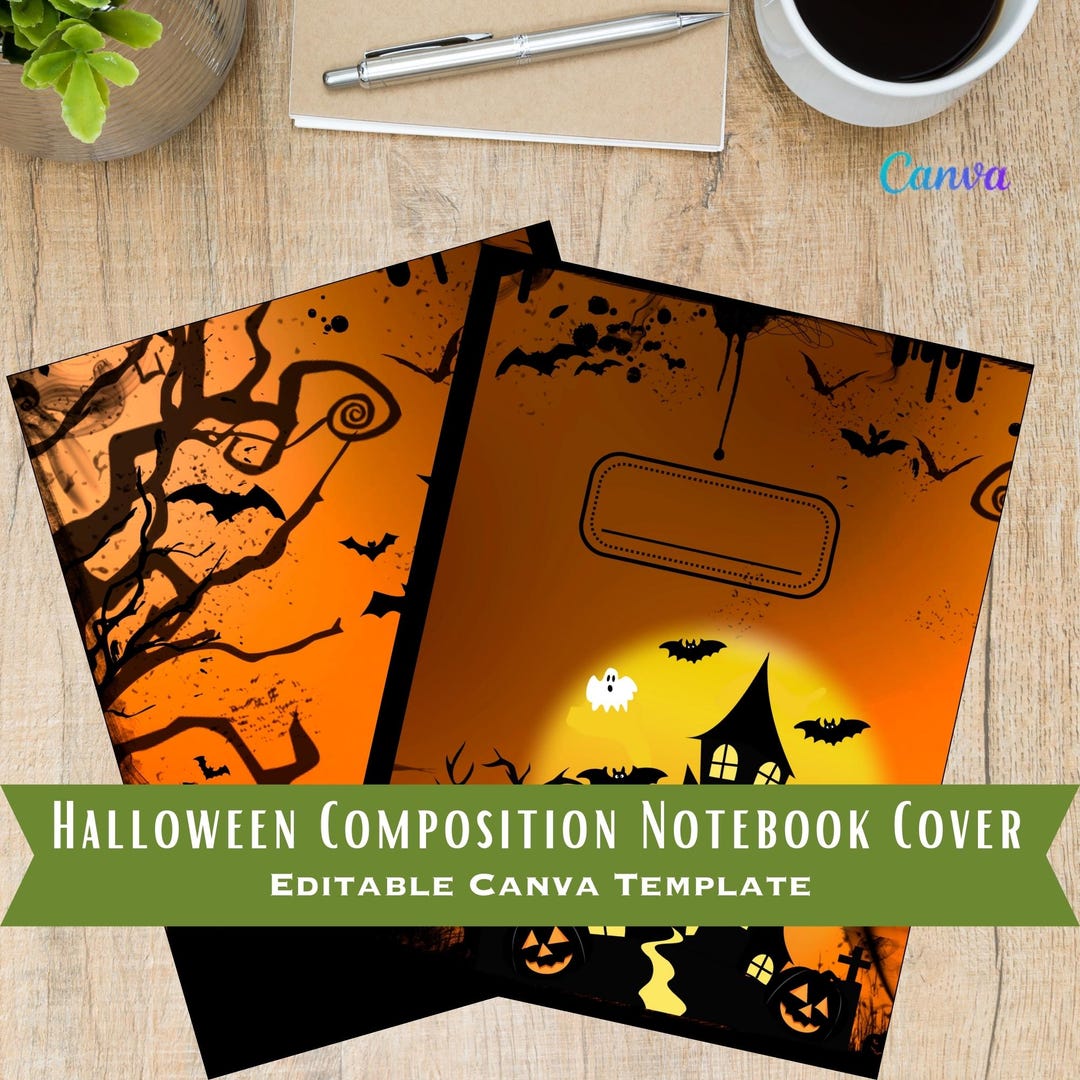 Composition Notebook Editable Canva Template Journal Digital File PDF ...