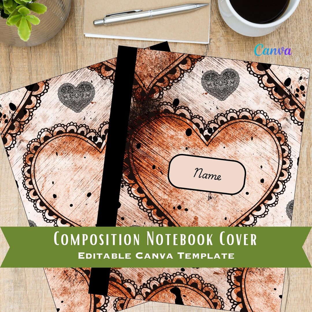 Composition Notebook Editable Canva Template Journal Digital File PDF ...