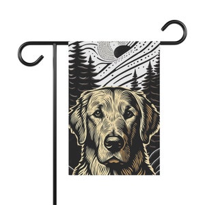 Golden Retriever in Nature Garden Flag | Custom Outdoor Decor | Available in Two Sizes