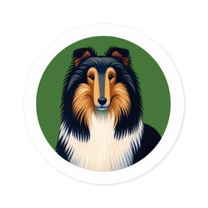 Adesivo Rough Collie / Adesivi rotondi, per interni ed esterni