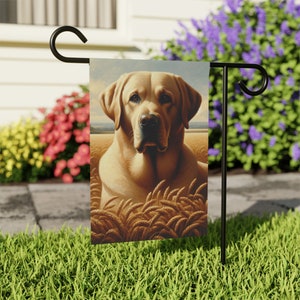 Yellow Labrador Retriever Garden Flag | Custom Outdoor Decor | Available in Two Sizes
