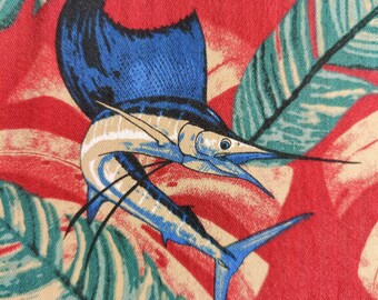 T-shirt Vintage Guy Harvey Manches Longues Homme Noir XL Avec Poche, Années 2000