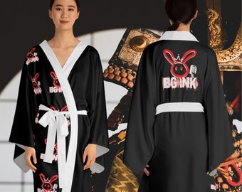 BG Bunny Long Sleeve Kimono (Red x Black) Women's Robe