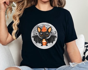 Halloween Shirt,  Halloween Women's Shirt, Fall Shirt, Halloween Party Shirt, Spooky Season Shirt, Cute Halloween bat Shirt, bat shirt