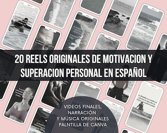20 Spanish Motivation Reels – Canva Templates, Music & Narration (Digital Download)