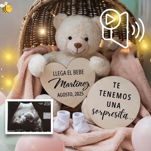Aankondiging van video en audio Personaliseerbaar voor WhatsApp en sociale media Español | Openbaring sorpresa Bebé con Plantilla