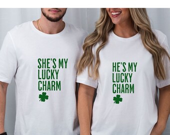 Paare Glücksbringer Shirt, St. Patricks Day Shirt, Kleeblatt T-Shirt, süßes St. Paddys Day Shirt, übergroßes Vintage Shirt, Unisex Paare T-Shirt