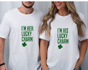 Paare Glücksbringer Shirt, St. Patricks Day Shirt, Kleeblatt T-Shirt, süßes St. Paddys Day Shirt, übergroßes Vintage Shirt, Unisex Paare T-Shirt
