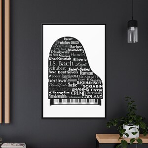 Piano Composers Canvas Print, Classical Piano, Pianist Gift, Concert Hall Art, Musician Gift, Piano Wall Art, Piano Decor, Piano Art Print