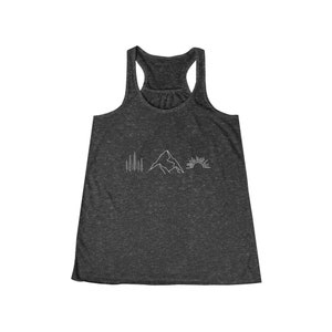 Pines Mountains Sunshine Flowy Women&#39;s Tank | Outdoors | Camping | Gift | Hiking | NatureWomen&#39;s Flowy Racerback Tank