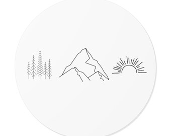 Pines Mountain Sunshine | Round Vinyl Stickers | Indoor and Outdoor Use