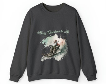 Retro Santa Sweatshirt, Unisex Vintage Santa Sweatshirt, Vintage Santa Shirt, Christmas Santa Shirt, Santa Sledding