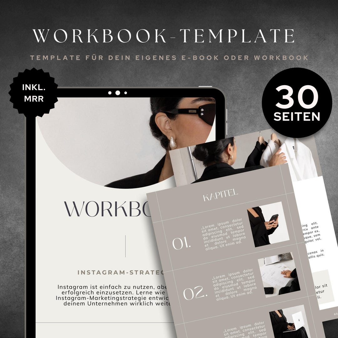 Aesthetic Workbook Template | 30-page Template | Editable in Canva | Incl. MRR&PLR - Etsy