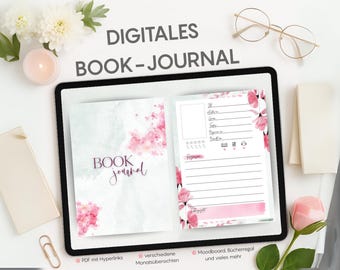 Digital bokdagbok och läslogg – Bokspårare, läsplanerare Recensioner för GoodNotes | PDF-nedladdning | Tyska