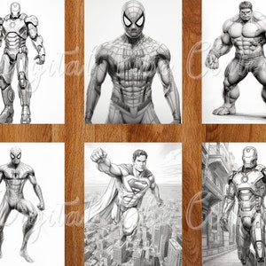 Superhero Coloring Book for Adults Premium Hero Coloring Pages ...