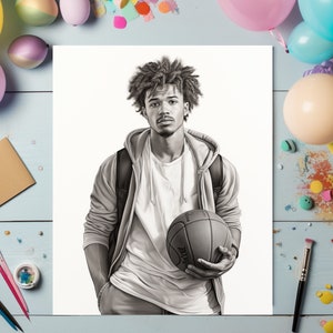 Handsome Black Men Coloring Pages for Adult Coloring Book Printable PDF ...