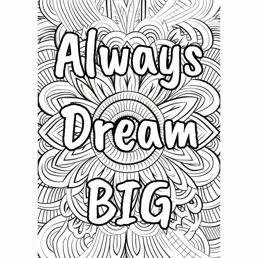 100 Motivational Quotes Coloring Pages for Adults Relaxation - Etsy