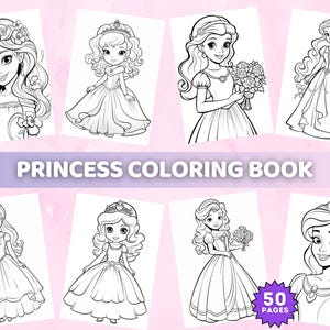 Princess Coloring Pages for kids Cartoon coloring book printable coloring pages Princess Party Favors Cute coloring pages Girl Coloring PDF