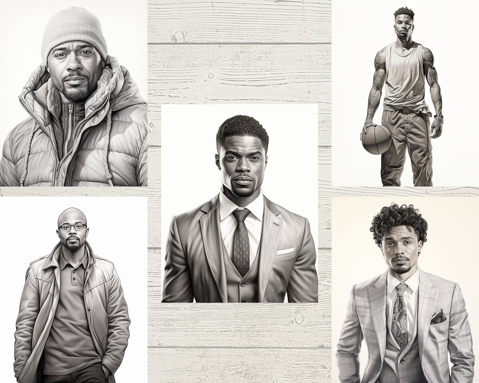 Handsome Black Men Coloring Pages for Adult Coloring Book Printable PDF ...