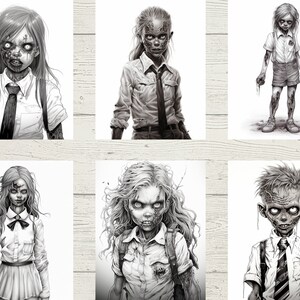 Scary Zombie Coloring Pages for Adults Printable Grayscale Coloring