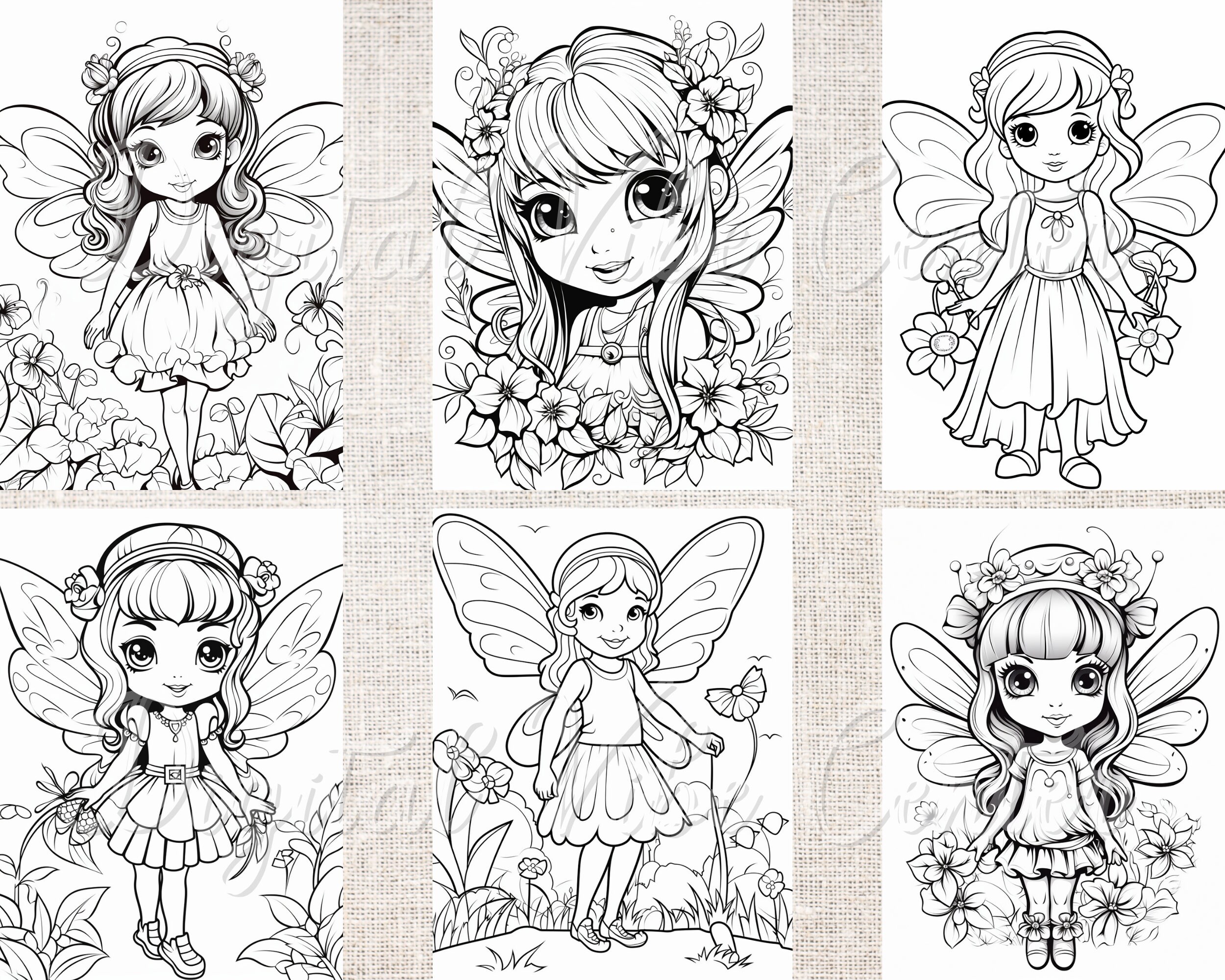 Fairy Coloring Pages for Kids Cute Coloring Book Printable Coloring ...