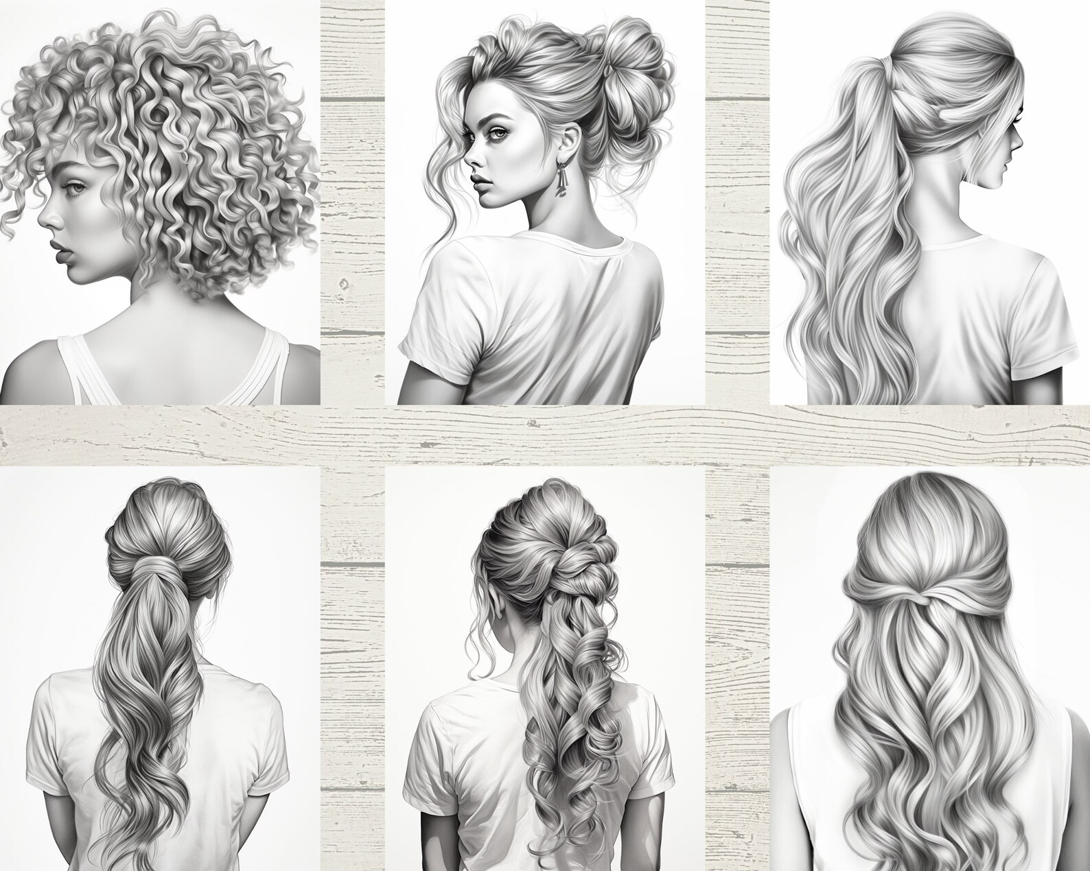 Trendy Hairstyle Coloring Pages for Adults or Kids Beautiful Hair