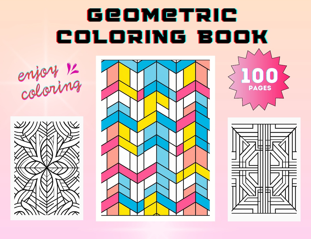 100 Geometric Coloring Pages for Adults Abstract Adult Coloring Book ...